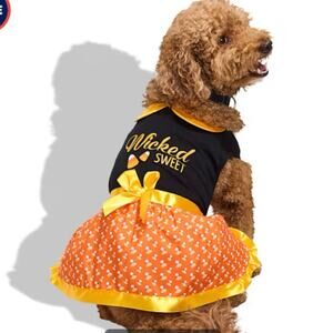 Bootique Wicked Sweet candy corn dog dress, size small